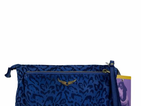 Zadig & Voltaire Blue Leopard Print Pouch For Discount