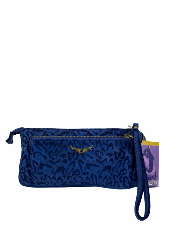 Zadig & Voltaire Blue Leopard Print Pouch For Discount