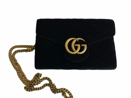 Gucci Black Velvet  GG Marmont  Mini Crossbody - As Seen on Instagram 21 03 21 Online Sale