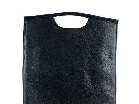 Chesneau Vintage Black Leather Tote Bag For Discount