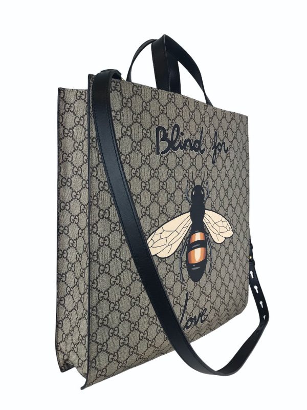 Gucci Bee Print Soft GG Supreme Tote Cheap