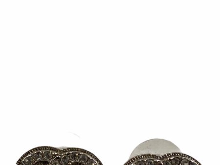 Chanel Silvertone CC Earrings Fashion