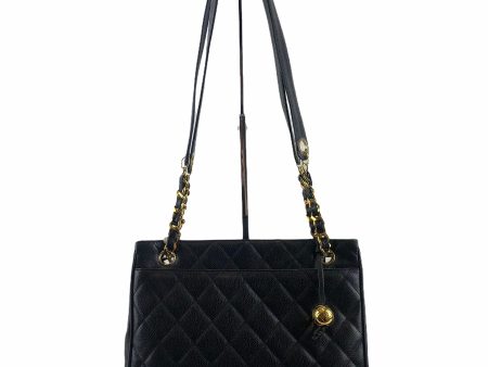 Chanel Vintage Black Caviar Quilted Leather Crossbody For Discount