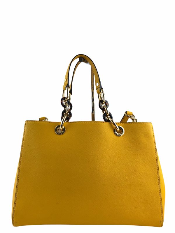 Michael Kors Yellow Leather Handbag w  Attachable Strap For Sale