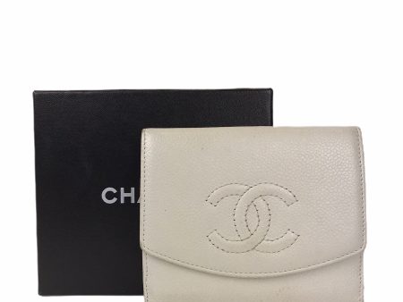 Chanel White Caviar Leather Wallet Online Sale