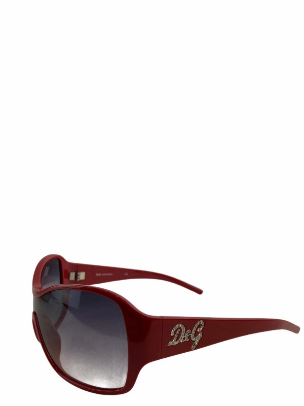 Dolce & Gabbana Red Wraparound Sunglasses Hot on Sale