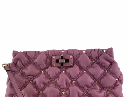 Valentino Pink Quilted Leather & RockStud Clutch Online