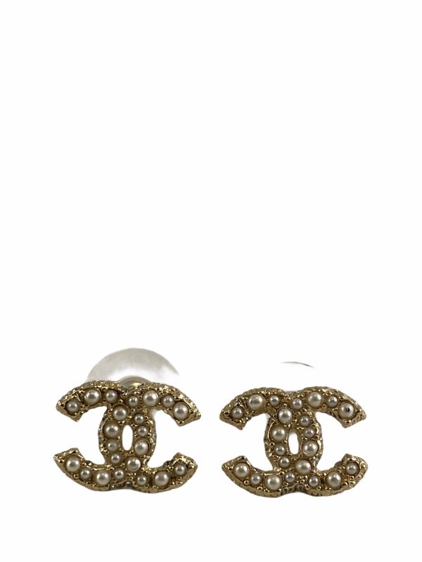 Chanel Gold-tone Faux Pearl Earrings on Sale