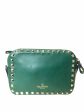 Valentino Forrest Green Leather & Rockstud Crossbody with Goldtone Hardware- As Seen on Instagram 9 12 20 Sale