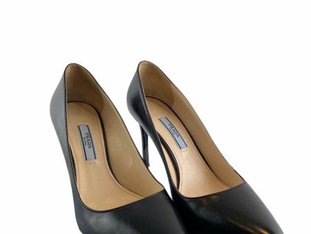 Prada Black Leather Heels - eu 36.5 Online Hot Sale