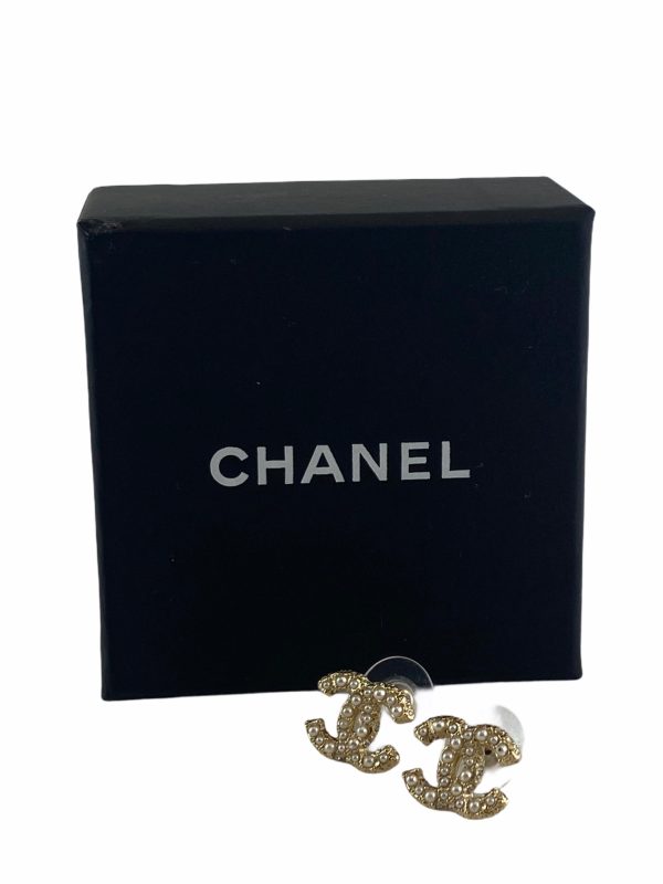 Chanel Gold-tone Faux Pearl Earrings on Sale