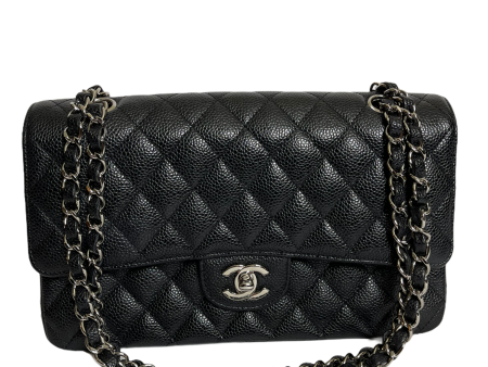 Chanel Black Caviar Leather Medium “Classic Double Flap” with Silvertone Hardware - As Seen on Instagram 27 01 20 Cheap