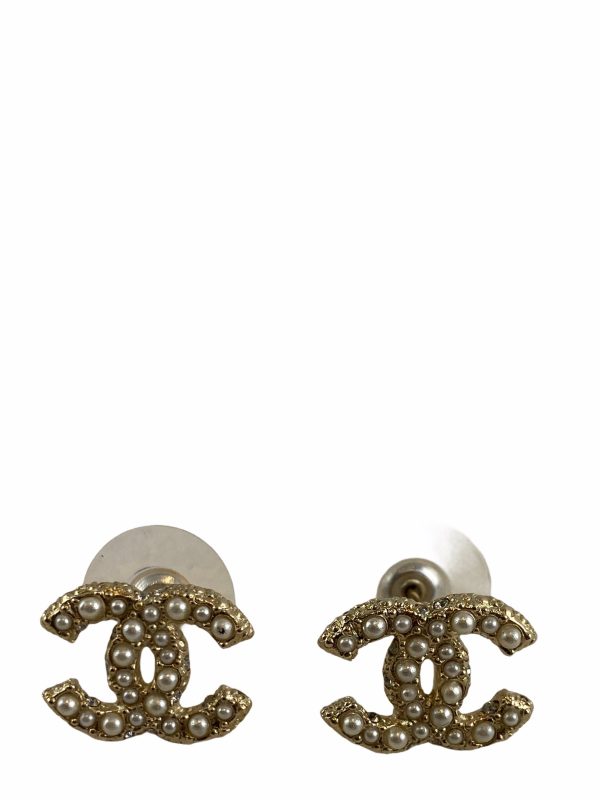 Chanel Gold-tone Faux Pearl Earrings on Sale